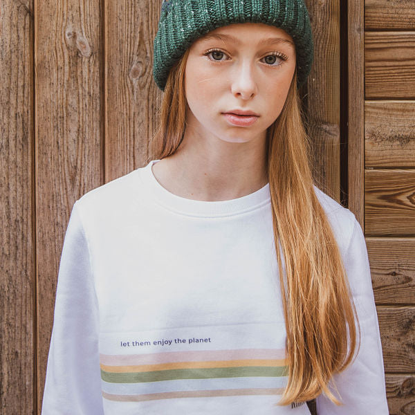 Sudadera niña algodón orgánico Franjas