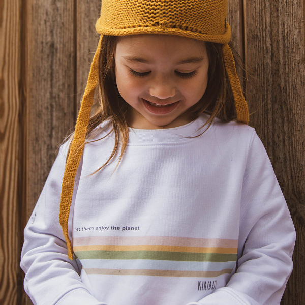 Sudadera niña algodón orgánico Franjas