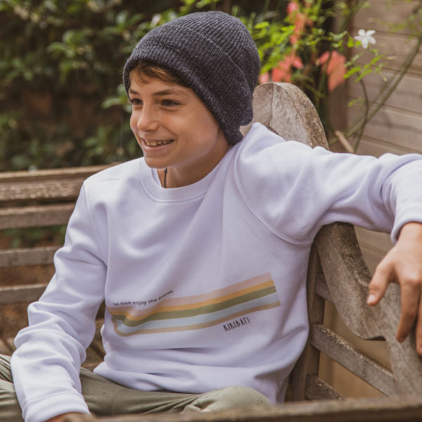 Sudadera niño algodón orgánico Franjas
