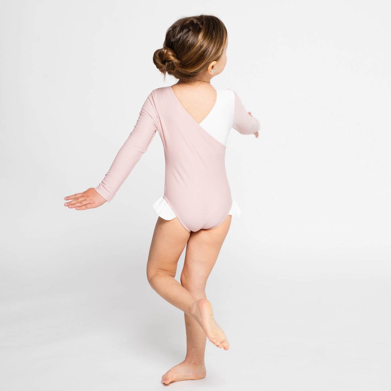maillot de baño de manga larga rosa sostenible