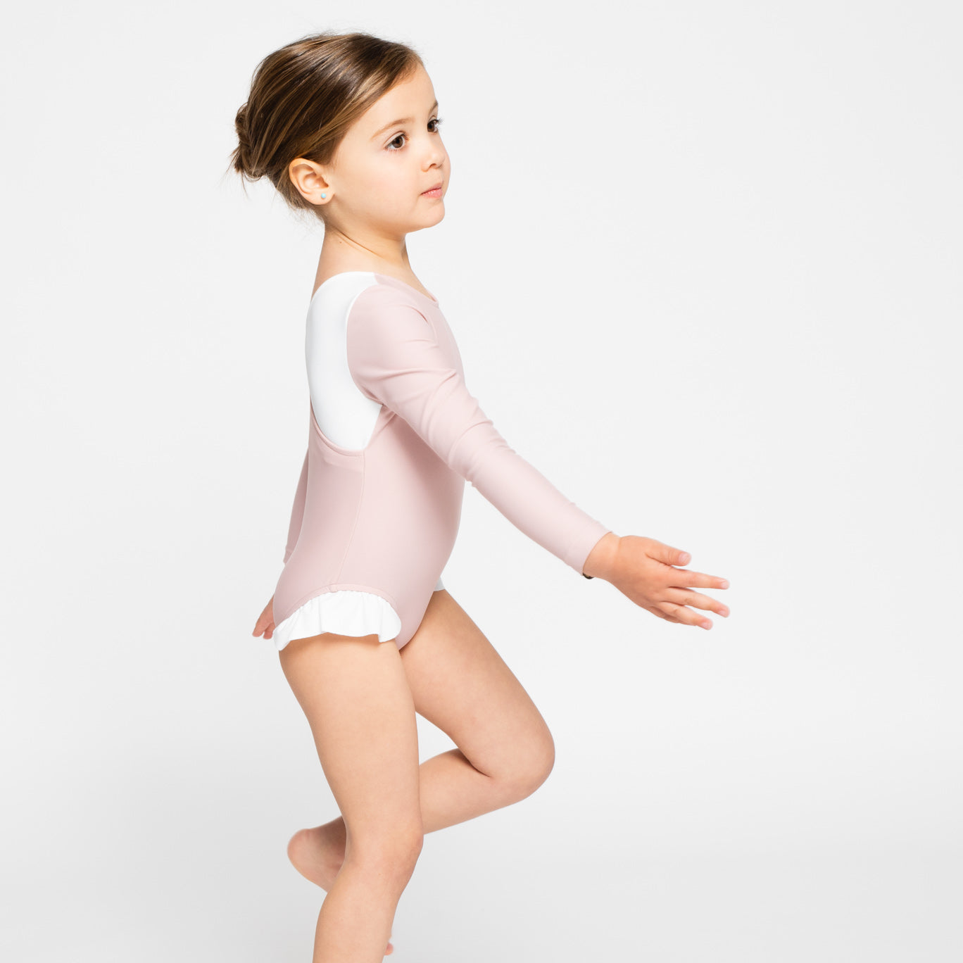 maillot de baño de manga larga rosa sostenible