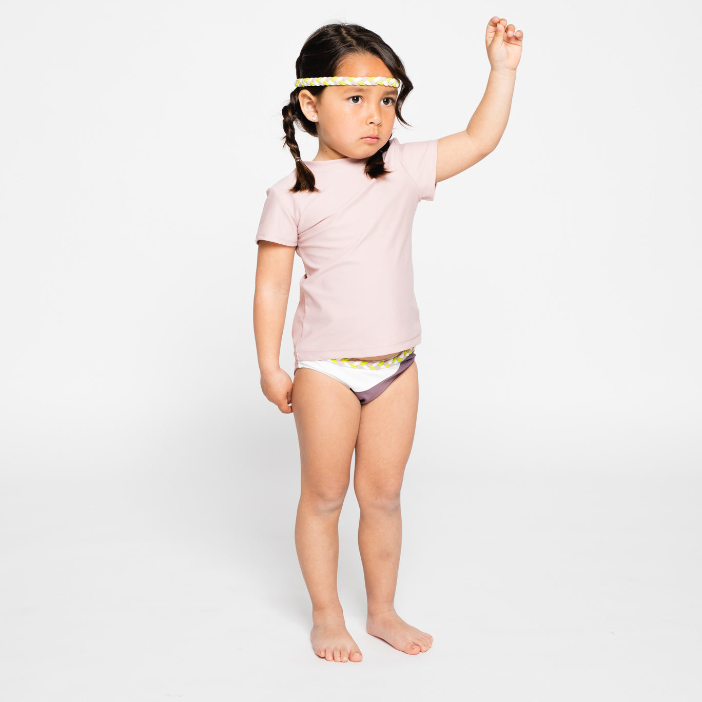 camiseta de baño protectora UPF50 rosa sostenible