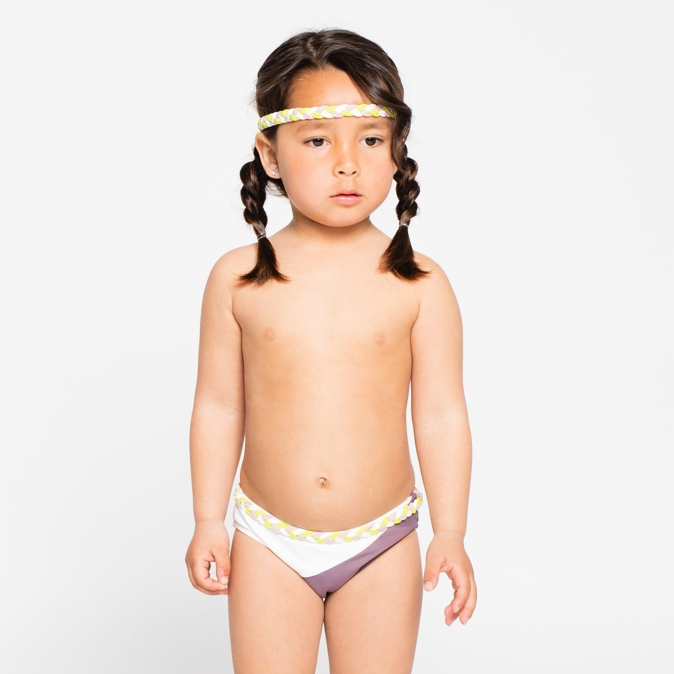 culetín de baño niña rosa y morado sostenible